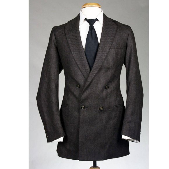 Vtg Alexandre Custom Brown Pinstripe Wool Blazer - Picture 1 of 1